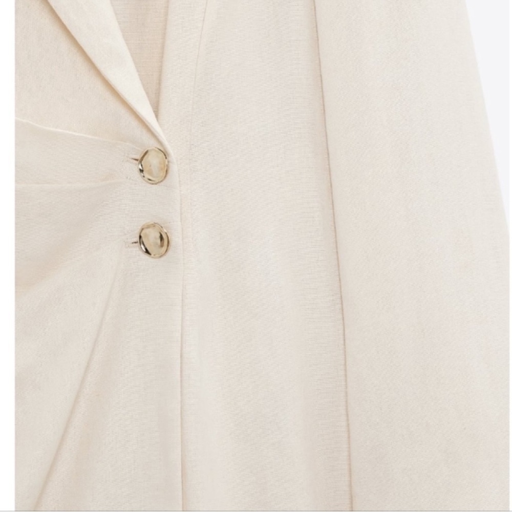 Zara linen blend blazer dress cream - Picture 3 of 10